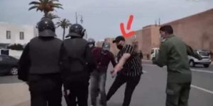 شخص-ظهر-بصور-ومقاطع-فيديو-وهو-يستعمل-العنف-أثناء-تفريق-تجمهر-للأساتذة-660x330