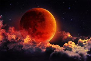 Moon,Eclipse,-,Planet,Red,Blood,With,Clouds,-,Moon